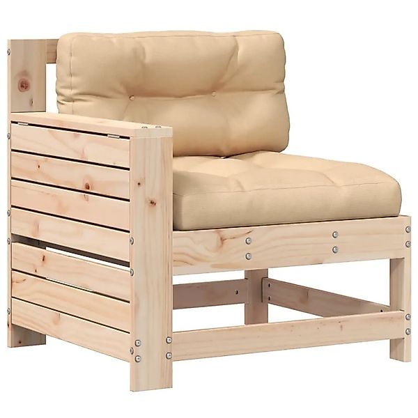 vidaXL Gartensofa mit Armlehne und Kissen Massivholz Kiefer 844913 günstig online kaufen