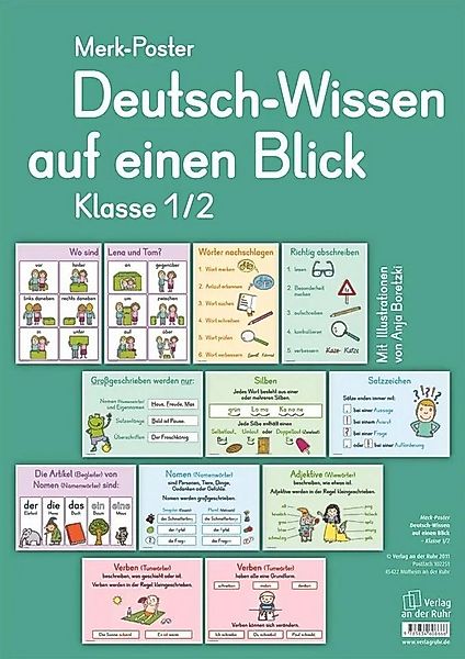 Verlag an der Ruhr Poster Merk-Poster Deutsch-Wissen auf einen Blick Klasse günstig online kaufen
