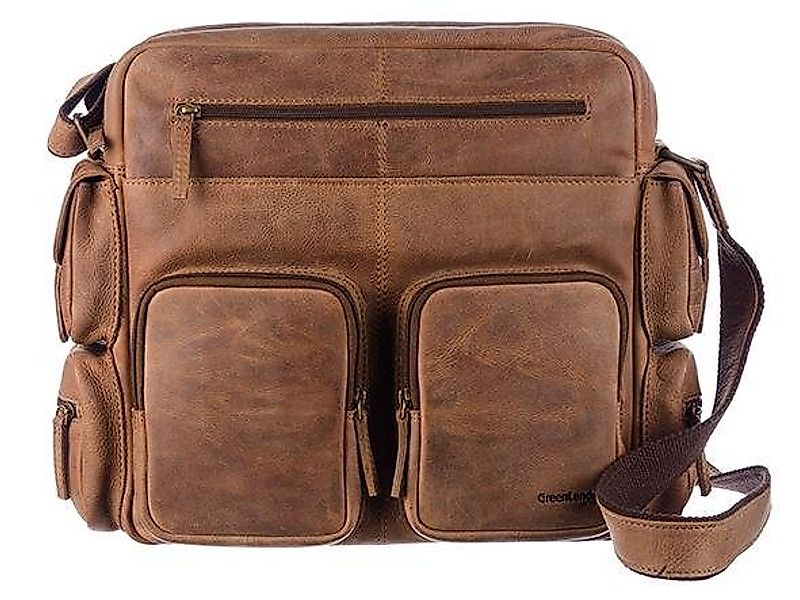 GreenLand Nature Messenger Bag "Montenegro", aus echtem Leder mit praktisch günstig online kaufen