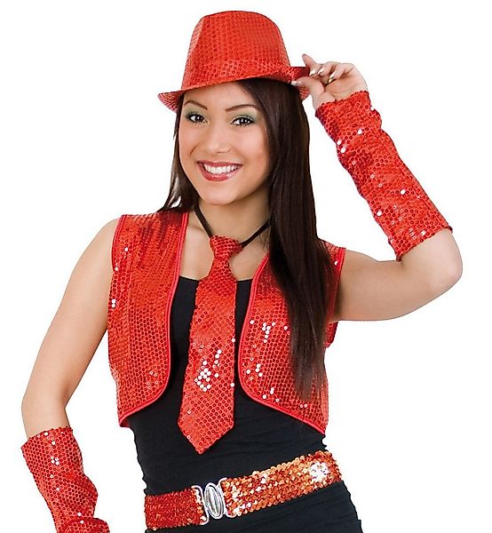 Fries Kostüm Damen Paillettenweste Weste Silber Gold oder Rot M oder XL Kar günstig online kaufen