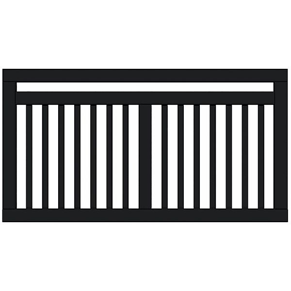 Vorgartenzaun Linea Nadelholz Schwarz 150 cm x 80 cm günstig online kaufen