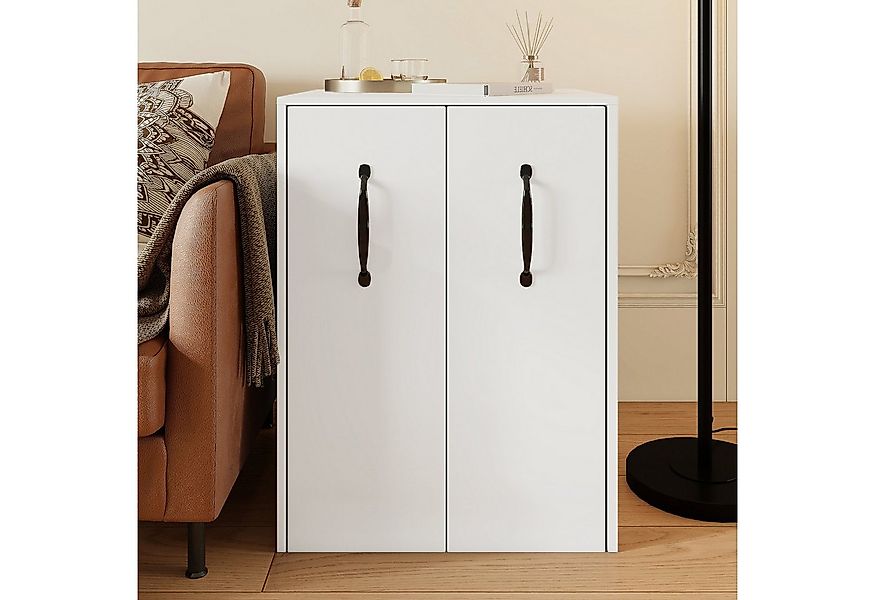 Flieks Bücherregal mit Rollen und 2 Schubladen Weiß/Schwarz, B52/T50/H75 cm günstig online kaufen