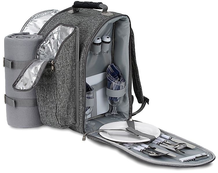 BRUBAKER Freizeitrucksack Picknick-Set für 2 Personen günstig online kaufen