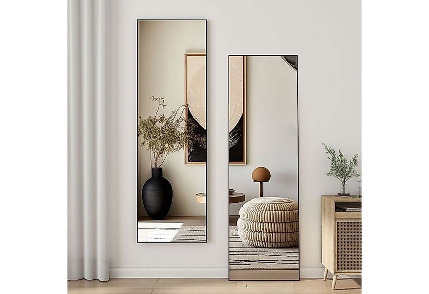 duschspa Ganzkörperspiegel Standspiegel Wandspiegel Schwarz Hängespiegel Sp günstig online kaufen