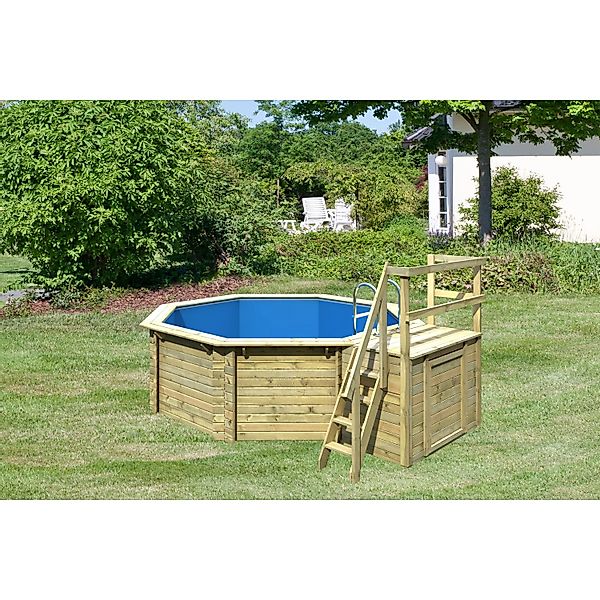 Karibu Achteckpool Massivholzpool kdi Schwimmbecken Gartenpool, günstig online kaufen