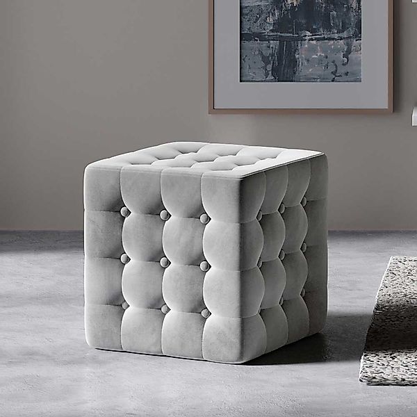 Hocker Sitzwürfel aus Samt in quadratischer Form günstig online kaufen
