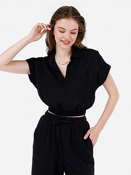 Colins V-Shirt Colins Regular Fit Shirt Neck Damen Kurzarmhemd günstig online kaufen