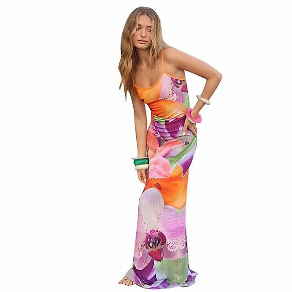 KIKI 2-in-1-Kleid Slim-Fit-Kleid mit quadratischem Ausschnitt und Blumendru günstig online kaufen