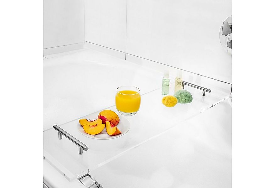Navaris Badewannenablage Badewannenablage aus Acryl-Glas - mit Buch- und We günstig online kaufen