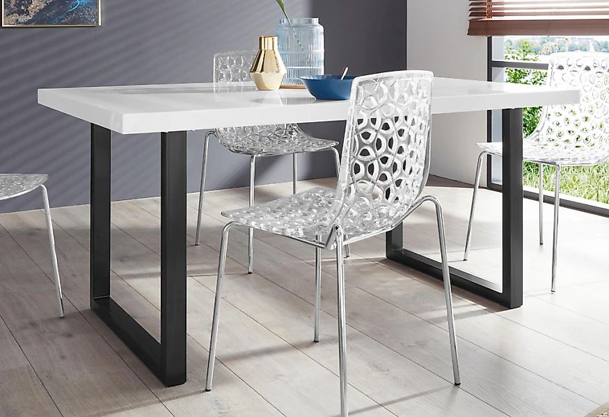 Paroli Esstisch "Manger" Breite 180 cm, mit U-Gestell aus Metall in schwarz günstig online kaufen