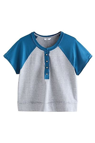 Next Henleyshirt Kürzer geschnittenes Henley-T-Shirt, Farbblock (1-tlg) günstig online kaufen