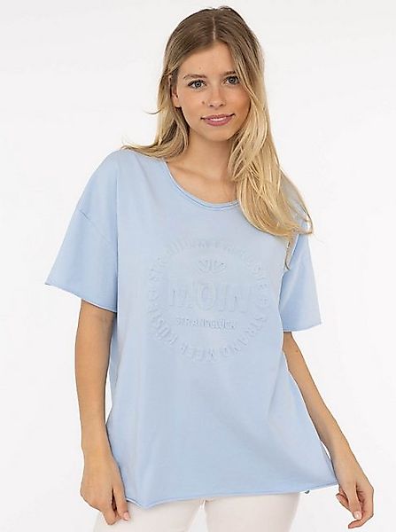 Zwillingsherz Kurzarmshirt Oversized Shirt Stempeldruck "Moin" mit mit groß günstig online kaufen