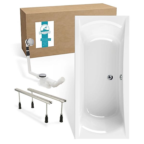 Calmwaters Badewanne Modern Curved, Duowanne, 180 x 80 cm, Acryl, Wannenfuß günstig online kaufen