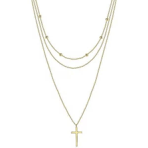 Runde Perlé Kette mit Anhänger Layerkette günstig online kaufen