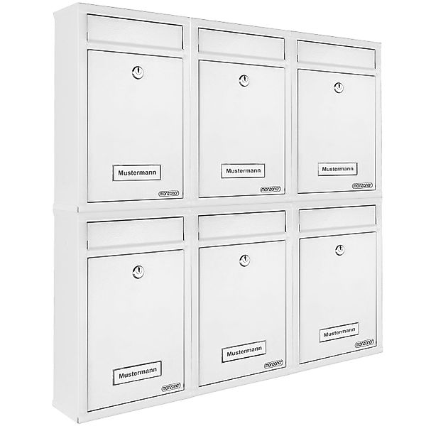 Deuba Briefkasten, 6x Weiß inkl. 2 günstig online kaufen