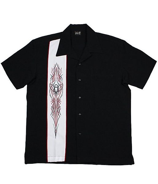 Steady Clothing Kurzarmhemd V8 Racer Schwarz Retro Vintage Bowling Shirt günstig online kaufen