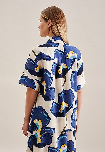 seidensticker Hemdbluse "Schwarze Rose", Kurzarm Kragen Floral günstig online kaufen