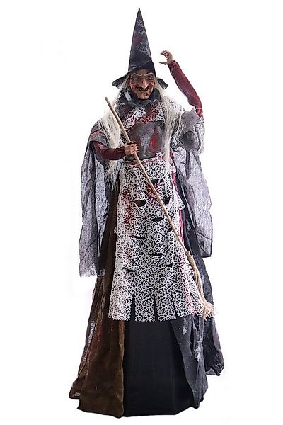 ELLUG Dekofigur große stehende Hexe mit schauriges Lachen & rot blinkende A günstig online kaufen