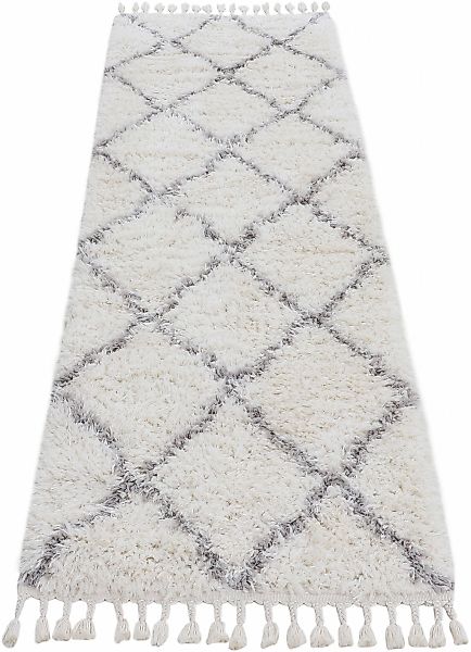 carpetfine Hochflor-Läufer »Eddy«, rechteckig, 30 mm Höhe, mit Fransen, Woh günstig online kaufen