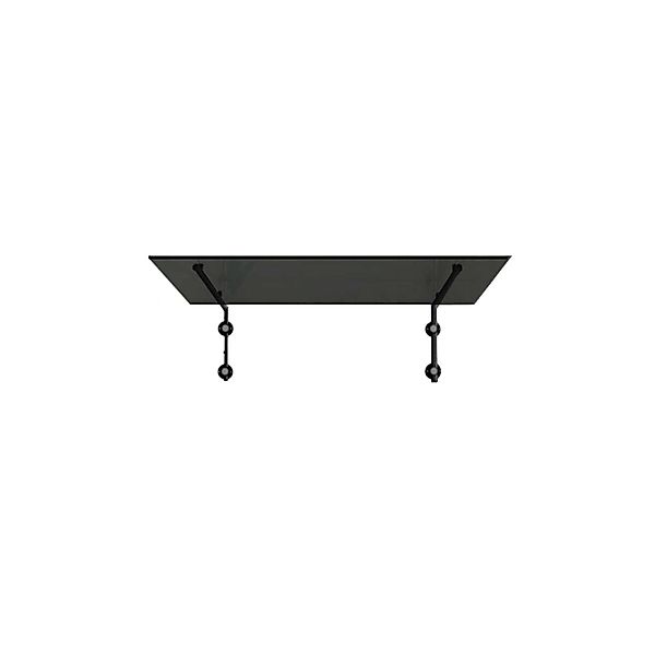 Glaszentrum Hagen L 150x90 cm Glasvordach inkl. Halter Ral7016 Grauglas günstig online kaufen