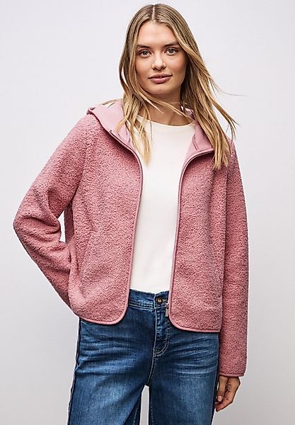 STREET ONE Strickfleecejacke Teddy-Jacke mit Kapuze und Reißverschluss günstig online kaufen