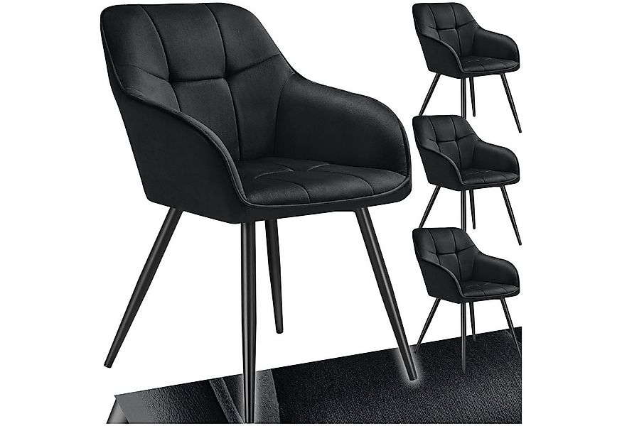 tectake Esszimmerstuhl Stuhl Marilyn, Samtoptik, gesteppt (Set, 4 St), Extr günstig online kaufen