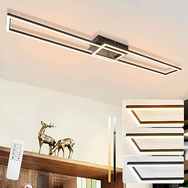 ZMH LED Deckenleuchte Wohnzimmer Schwarz 2/3 günstig online kaufen