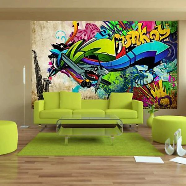 artgeist Fototapete Funky - graffiti beige Gr. 300 x 210 günstig online kaufen