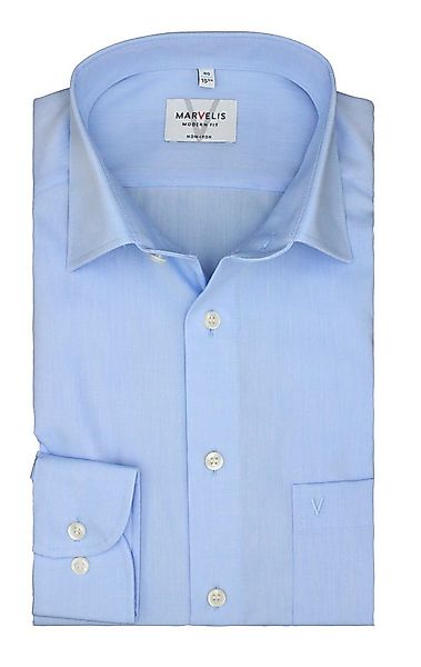 MARVELIS Langarmhemd, Modern Fit, Extra Langer Arm 69 cm, Hellblau günstig online kaufen
