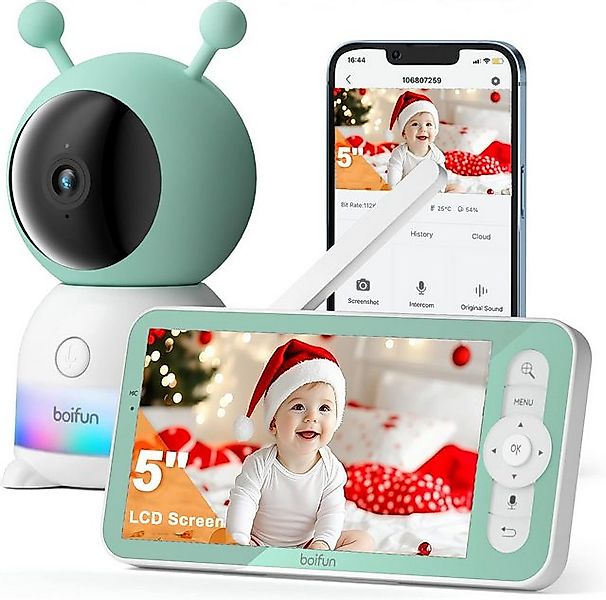 Boifun Babyphone 5 Zoll 2K 3MP Babyphone mit Kamera, WLAN Video Babyfone mi günstig online kaufen