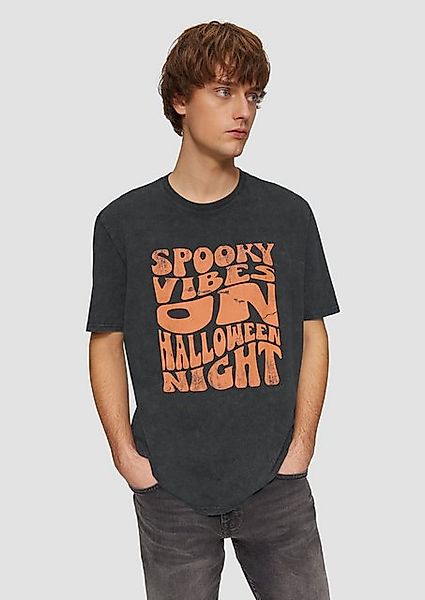 QS Kurzarmshirt T-Shirt mit Halloween-Print Waschung günstig online kaufen