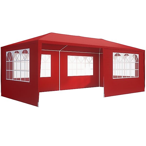 Casaria Partyzelt Rimini, rot 3x6m UV-Schutz 18m² Wasserabweisend 6 Seitent günstig online kaufen