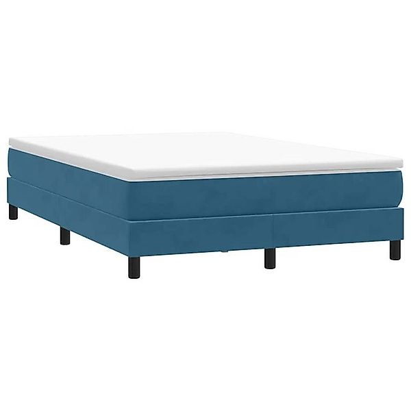 vidaXL Bett Boxspringbett ohne Matratze Dunkelblau 160x220 cm Samt günstig online kaufen