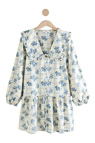 Next Minikleid Gestuftes Boho-Minikleid mit Rüschenkragen günstig online kaufen