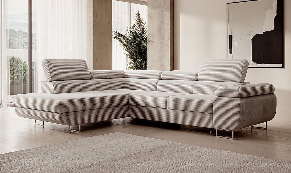 DB-Möbel Ecksofa "Stella Poso" - L-Sofa mit Schlaffunktion, Bettkasten,Velo günstig online kaufen