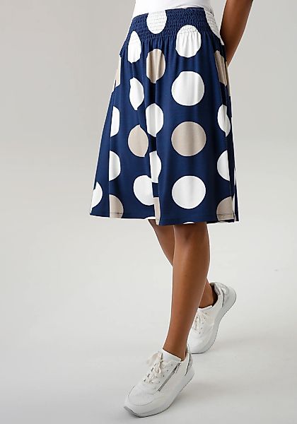 Aniston SELECTED Sommerrock mit gesmoktem Bund und Punkte-Druck günstig online kaufen