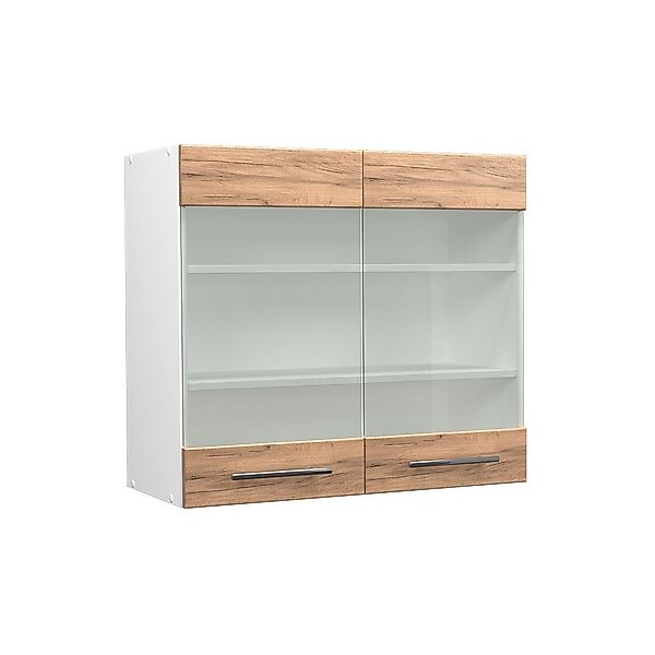 Vicco Glashängeschrank Fame-Line, Goldkraft Eiche/Weiß, 80 günstig online kaufen