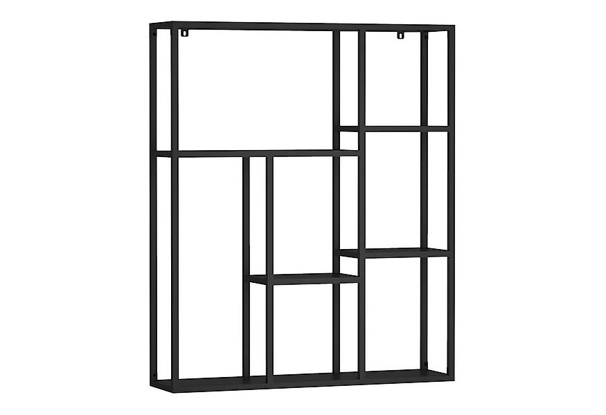 en.casa Wandregal, »Jämijärvi« mit 7 Ablagen Schwarz, matt günstig online kaufen