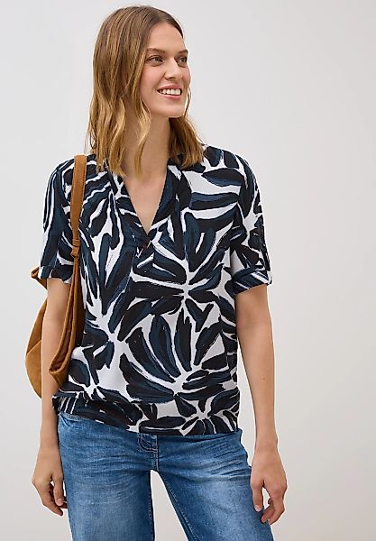 Cecil Shirtbluse, Split Neck Tunika mit floralem Muster günstig online kaufen