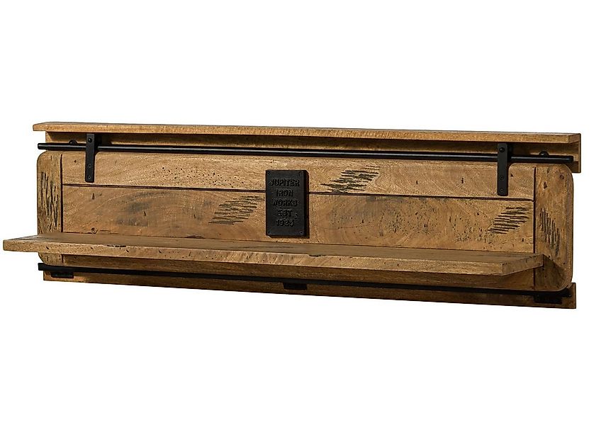 Massivmoebel24 Wandregal RAILWAY, 1-tlg., Mango 140x25x38 natur lackiert RA günstig online kaufen