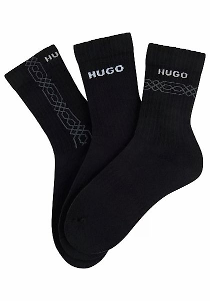 HUGO Underwear Kurzsocken, (Packung, 3 Paar, 3er), Logoschriftzug, grafisch günstig online kaufen