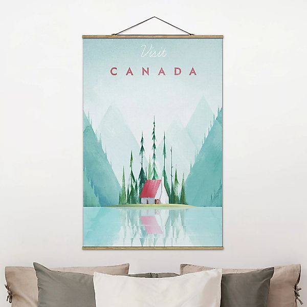 Stoffbild mit Posterleisten - Hochformat Reiseposter - Canada günstig online kaufen