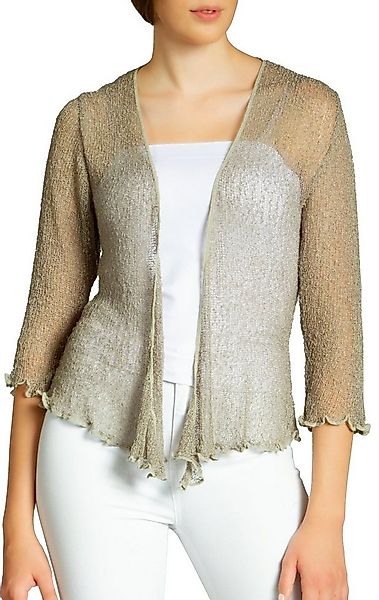 Caspar Strickjacke STJ022 angenehm leichter Damen Sommer Bolero mit 3/4 Arm günstig online kaufen