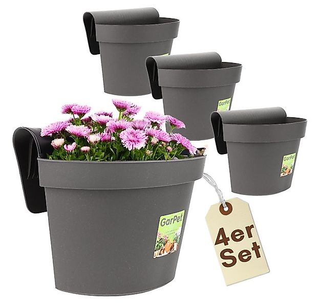 GarPet Balkonkasten 4er Set Geländertopf Balkon Wasserspeicher Blumen Topf günstig online kaufen