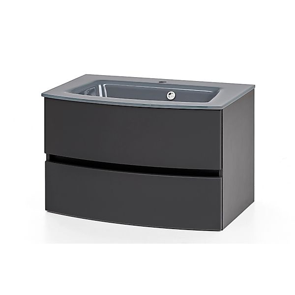 Held Möbel Einzelwaschtisch Salerno 80 cm Grau Matt mit Softclose günstig online kaufen