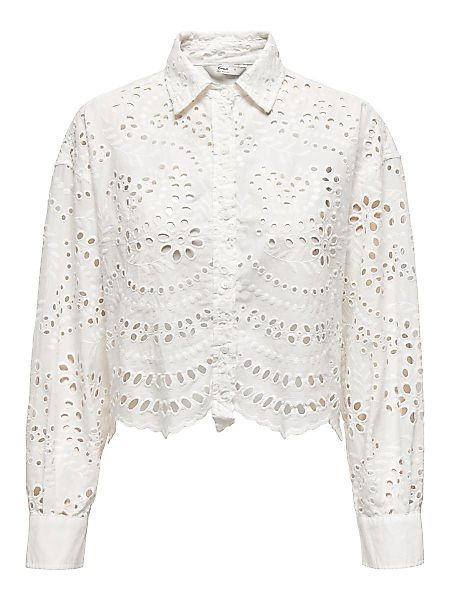 ONLY Kurze Boxy Fit Hemd Damen White günstig online kaufen