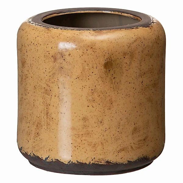 Blumentopf 18 X 18 X 17,5 Cm Aus Keramik Braun günstig online kaufen