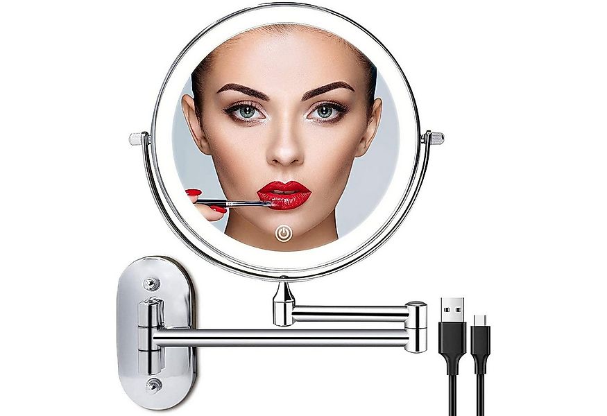 zggzerg Badspiegel Wiederaufladbar Kosmetikspiegel mit LED Beleuchtung, 10X günstig online kaufen