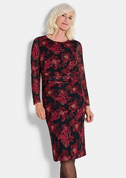 GOLDNER Abendkleid Printkleid mit Blumenmuster Stretchkleid mit U-Boot-Auss günstig online kaufen