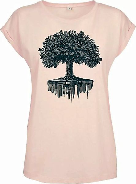 Baddery Print-Shirt Garten T-Shirt Damen : Forest City - Frauen Tshirt - Na günstig online kaufen